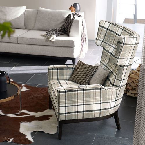 Poltrona contemporanea - ZIMMER + ROHDE : HOME - Zimmer + Rohde GmbH - in tessuto / in legno / a orecchioni