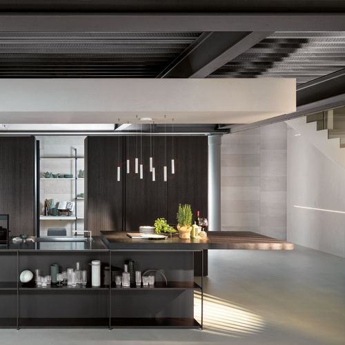 Cucina contemporanea - TELERO ANTIS LAIN - Euromobil spa - in legno / in vetro / in acciaio inossidabile