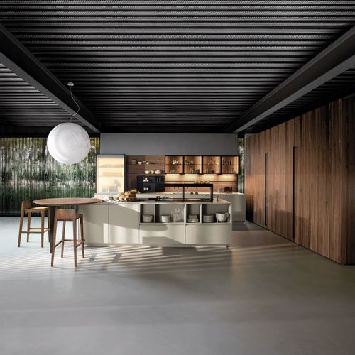 Cucina contemporanea - ANTIS - Euromobil spa - in noce americano / in alluminio / in Fenix NTM