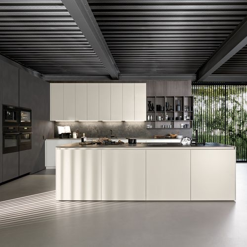 Cucina contemporanea - LAIN  - Euromobil spa - in legno massiccio / in alluminio / con isola