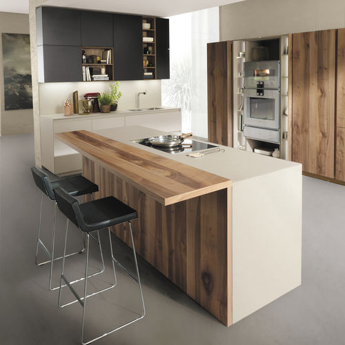 Tavolo contemporaneo - PAK - Euromobil spa - in legno / con supporto in legno / rettangolare