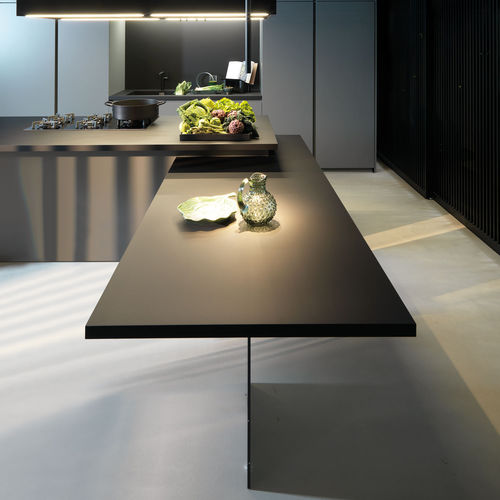 Tavolo contemporaneo - PIANO TAVOLO - Euromobil spa - in Fenix NTM / con supporto in metallo / rettangolare