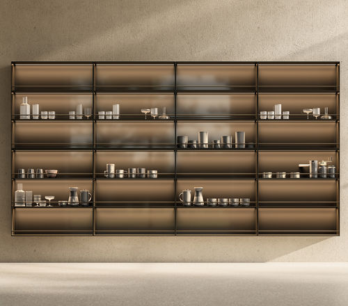 Credenza con alzata contemporanea - LAB - Euromobil spa - in alluminio