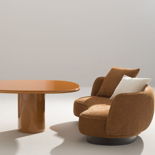 Tavolo contemporaneo - HOMAN LOW - desiree divani - in metallo laccato / in MDF laccato / con supporto in metallo laccato