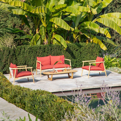 Set lounge da giardino contemporaneo - KARIN - desiree divani - in legno / per uso residenziale / per uso contract