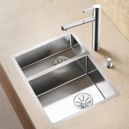 Lavello a 2 vasche - CLARON 340/180-IF - BLANCO GmbH + Co KG - senza gocciolatoio / in acciaio inossidabile / da incasso
