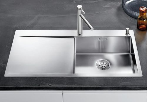 Lavello a 1 vasca - FLOW XL 6 S-IF - BLANCO GmbH + Co KG - con gocciolatoio / in acciaio inossidabile / da incasso