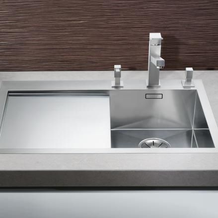 Lavello a 1 vasca - ZEROX 4 S-IF - BLANCO GmbH + Co KG - con gocciolatoio / in acciaio inossidabile / da incasso