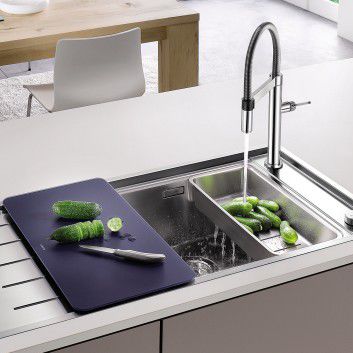 Lavello a 1 vasca - ANDANO XL 6 S-IF - BLANCO GmbH + Co KG - con gocciolatoio / in acciaio inossidabile / da incasso