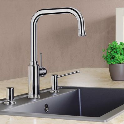 Miscelatore da appoggio - LIVIA-S - BLANCO GmbH + Co KG - in metallo cromato / in ottone / da cucina