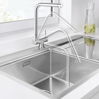 Miscelatore da appoggio - LARESSA-F , CORESSA-F - BLANCO GmbH + Co KG - in metallo cromato / da cucina / 1 foro