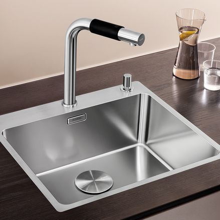 Lavello a 1 vasca - ANDANO 500-IF/A - BLANCO GmbH + Co KG - senza gocciolatoio / in acciaio inossidabile / da incasso