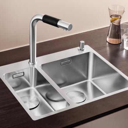 Lavello a 2 vasche - ANDANO 340/180-IF/A - BLANCO GmbH + Co KG - senza gocciolatoio / in acciaio inossidabile / da incasso