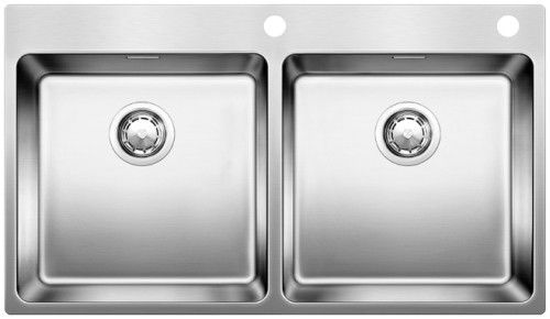 Lavello a 2 vasche - ANDANO 400/400-IF/A - BLANCO GmbH + Co KG - senza gocciolatoio / in acciaio inossidabile / da incasso