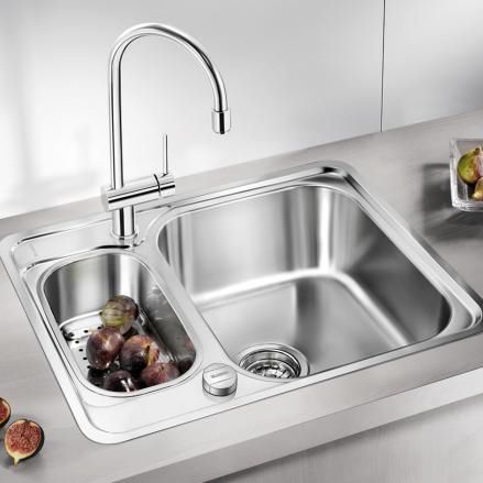 Lavello a 2 vasche - LANTOS 6-IF - BLANCO GmbH + Co KG - senza gocciolatoio / in acciaio inossidabile / da incasso