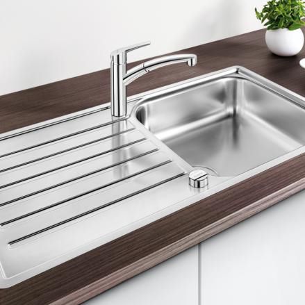 Lavello a 1 vasca - LANTOS XL 6 S-IF - BLANCO GmbH + Co KG - con gocciolatoio / in acciaio inossidabile / da incasso