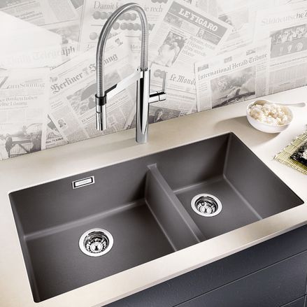 Lavello a 2 vasche - SUBLINE 480/320-U - BLANCO GmbH + Co KG - senza gocciolatoio / in composito / sottotop