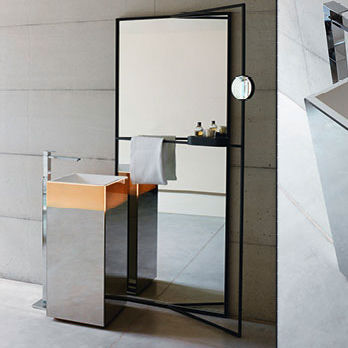 Specchio da bagno da terra - B.M.B. snc - Spiegel - contemporaneo / rettangolare / in metallo