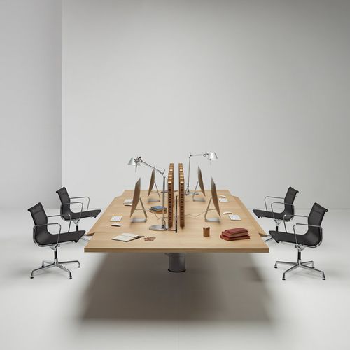 Scrivania per open space - TEAMER - UNIFOR - da terra / da 4-8 persone / contemporanea