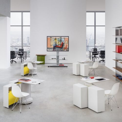 Scrivania per open space - TOUCH DOWN UNIT - UNIFOR - da terra / contemporanea / in legno