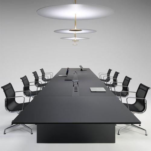Tavolo da conferenza contemporaneo - ELEMENT 03 - UNIFOR - in legno / con supporto in legno / rettangolare