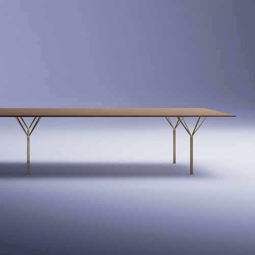 Tavolo contemporaneo - Y  - UNIFOR - in MDF / in acciaio / con supporto in metallo