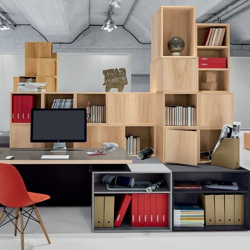 Libreria modulare - CASES - UNIFOR - contemporanea / per ufficio / per stoccaggio