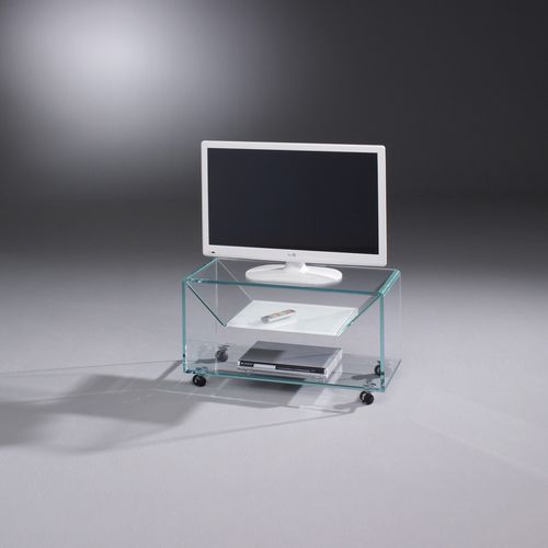 Mobile porta TV contemporaneo - BRIDGE - Dreieck GmbH - su misura / con moderno rotelle / in vetro