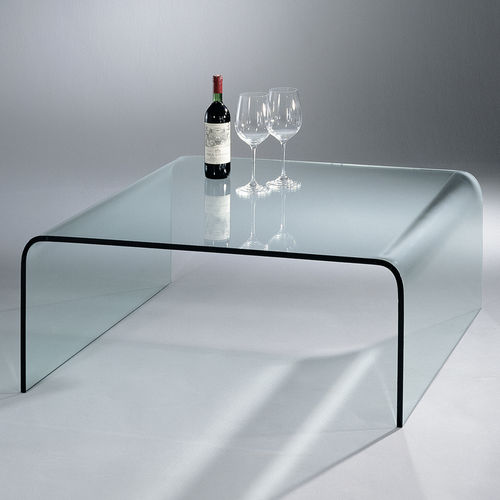 Tavolino basso contemporaneo - U - Dreieck GmbH - in vetro / rettangolare / curvo