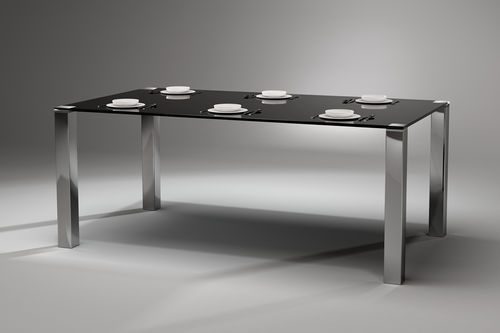 Tavolo da pranzo contemporaneo - QUADRO MAGNUM - Dreieck GmbH - in vetro / in acciaio inossidabile / rettangolare