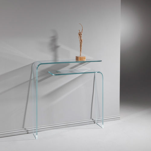 Consolle contemporanea - L-SOFT - Dreieck GmbH - in vetro / rettangolare / curva