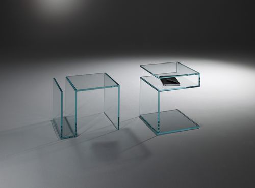 Tavolo d'appoggio contemporaneo - JANUS III - Dreieck GmbH - in vetro / rettangolare / quadrato