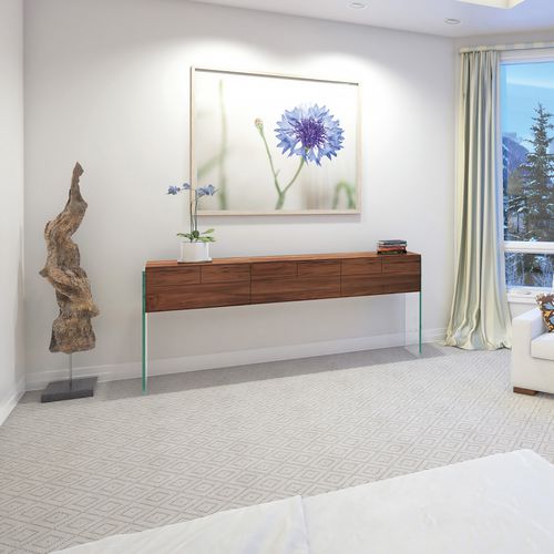 Consolle contemporanea - FLAIR - Dreieck GmbH - in vetro / in rovere / in noce