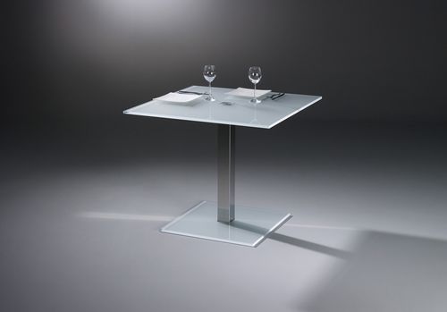 Tavolo da bistrot contemporaneo - QUADRO SOLO - Dreieck GmbH - in vetro / in marmo / in acciaio inossidabile lucido