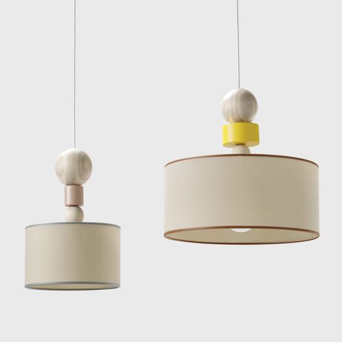 Lampada a sospensione - Spiedino  - EMKO - in tessuto / in frassino / contemporanea