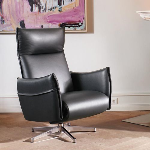 Poltrona relax contemporanea - RE300 - Erpo Möbelwerk GmbH - in pelle / in tessuto / in metallo