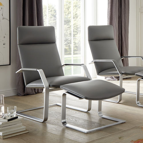 Poltrona contemporanea - CL 260/265 - Erpo Möbelwerk GmbH - in pelle / in acciaio / con poggiapiedi