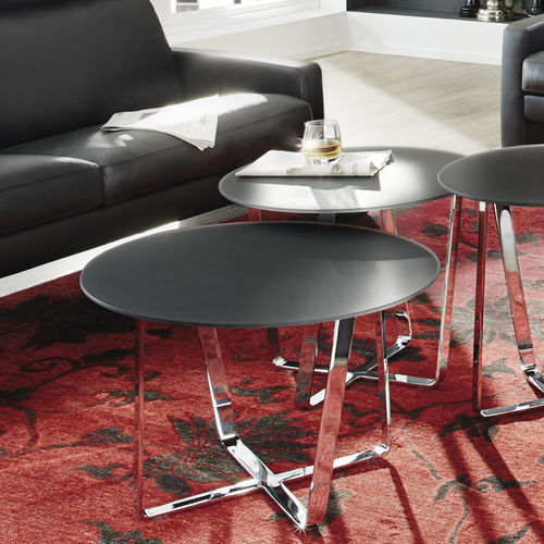 Tavolo d'appoggio contemporaneo - CT 224-.04-.05-.06 - Erpo Möbelwerk GmbH - in vetro / con supporto in metallo / rotondo