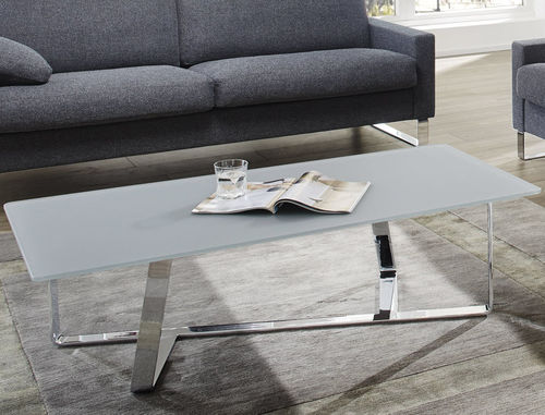Tavolino basso contemporaneo - CT 224.08 - Erpo Möbelwerk GmbH - in vetro / con supporto in metallo / rettangolare