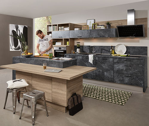 Cucina contemporanea - BETON - Express Küchen GmbH & Co. KG - in legno / in calcestruzzo / con isola