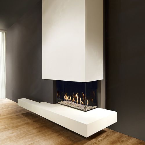 Camino a gas naturale - KALFIRE G65/44C - Kalfire Fireplaces - da incasso / ad angolo / a 2 facciate