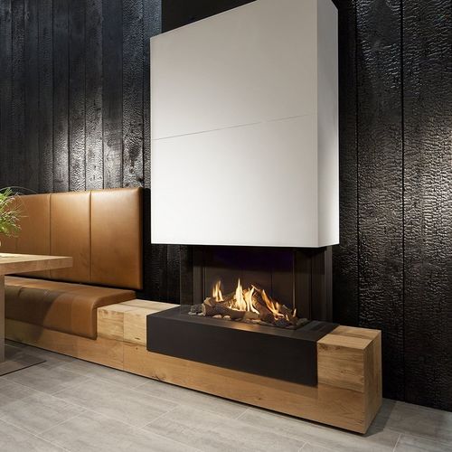 Camino a gas naturale - KALFIRE G70/44S - Kalfire Fireplaces - integrato / a 3 facce / con focolare chiuso