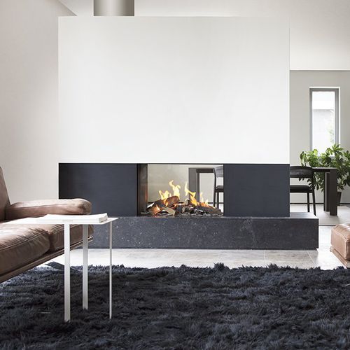 Camino a gas - KALFIRE GP80/54T - Kalfire Fireplaces - da incasso / a doppia faccia / con focolare chiuso