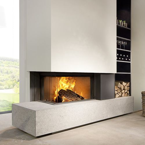 Focolare chiuso a gas - KALFIRE W65/38C - Kalfire Fireplaces - ad angolo / in metallo