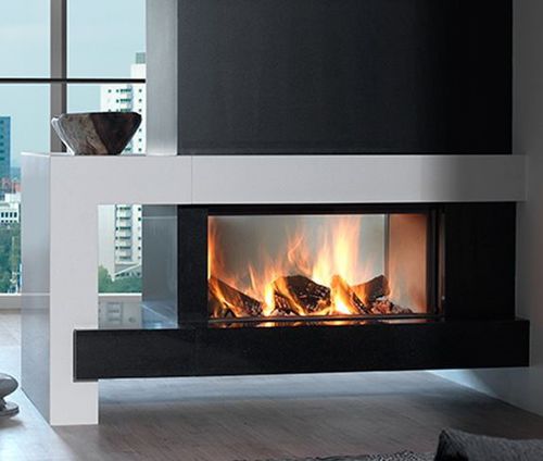 Camino a legna - KALFIRE W105/47T - Kalfire Fireplaces - da incasso / centrale / con focolare chiuso