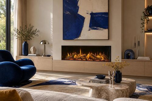 Camino elettrico - E125/37F - Kalfire Fireplaces - da incasso / Faccia singola / con focolare chiuso