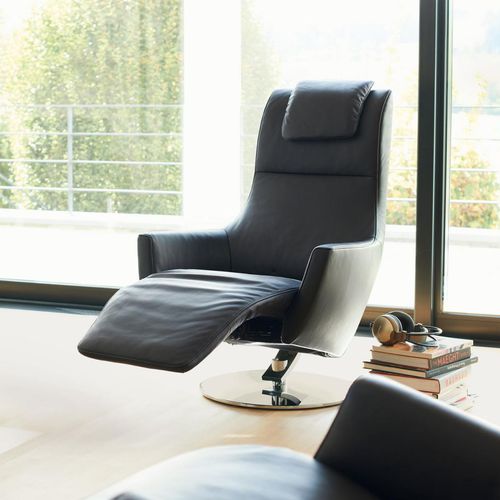 Poltrona relax contemporanea - Stand Up - Frank Sitzmöbel GmbH - in pelle / con poggiapiedi / con poggiatesta