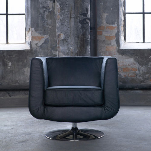 Poltrona contemporanea - KENT - Furninova AB - in pelle / in tessuto / con base centrale