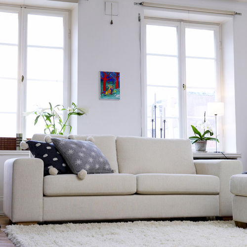 Divano contemporaneo - MALIBU - Furninova AB - in tessuto / in pelle / beige