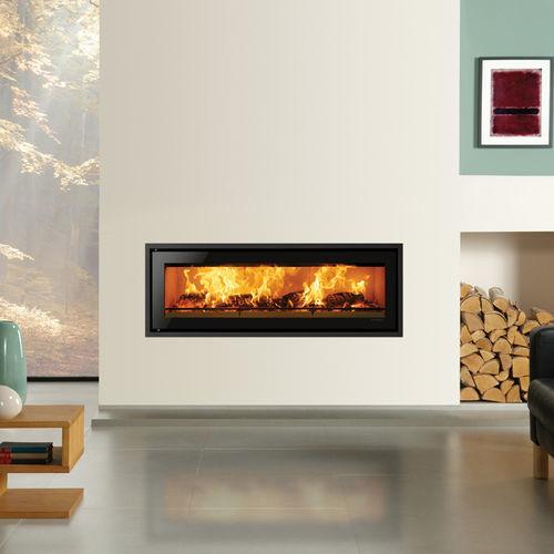 Inserto per camini a legna - Studio Edge + - STOVAX & GAZCO - in acciaio / contemporaneo
